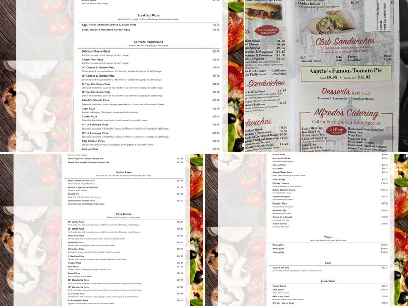Alfredo's Pizza Broomall Menu