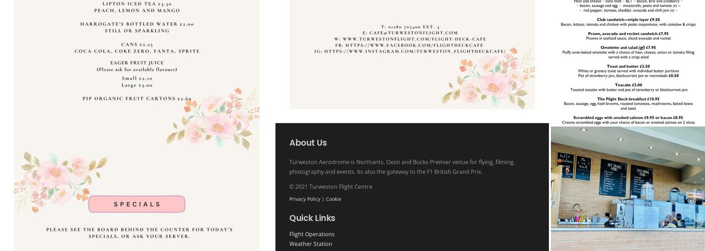 The Flight Deck Cafe Menu