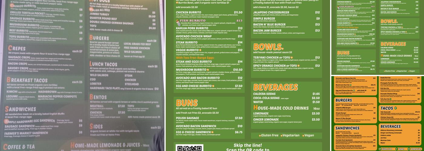 Simple Cafe Menu
