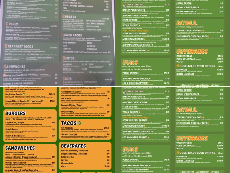 Simple Cafe Menu