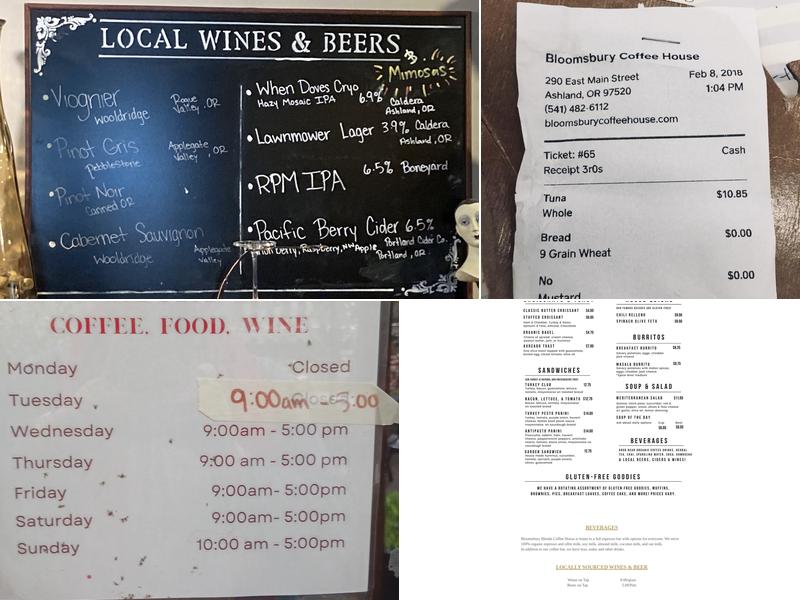 Bloomsbury Blends Menu