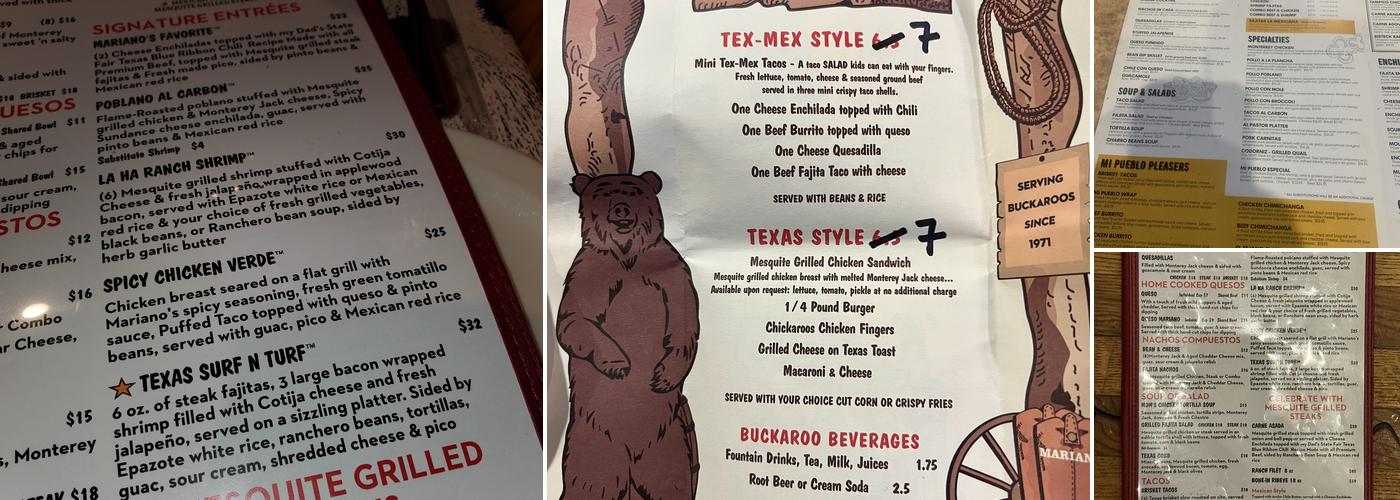 La Hacienda Ranch Menu