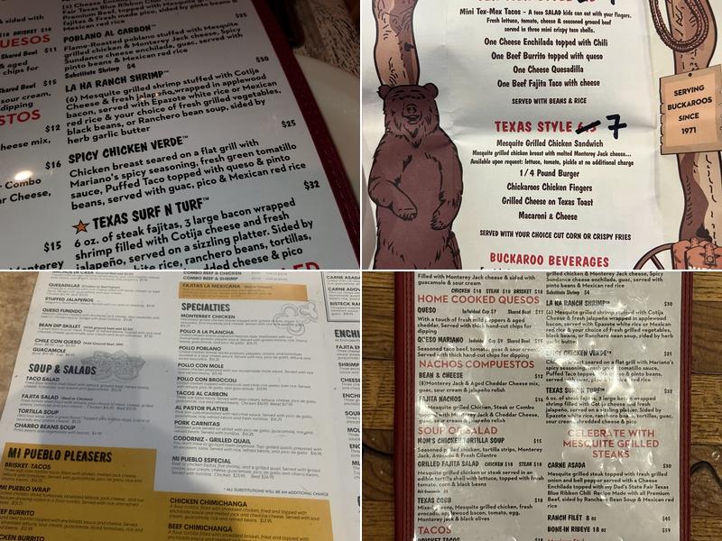 La Hacienda Ranch Menu