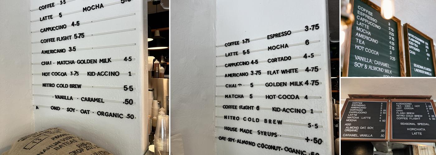 Case Coffee Roasters Menu