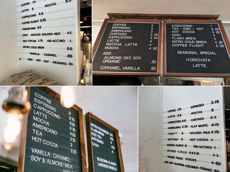 Case Coffee Roasters Menu