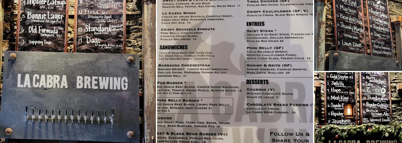 La Cabra Brewing Menu