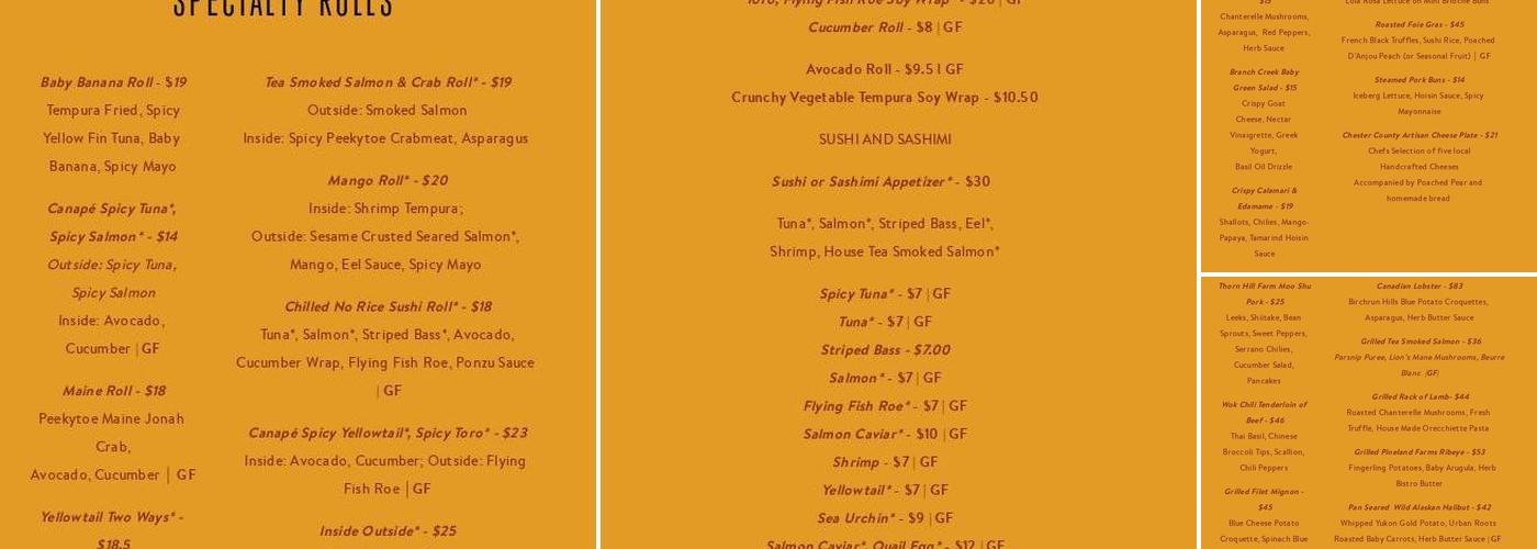NECTAR Restaurant & Lounge Menu