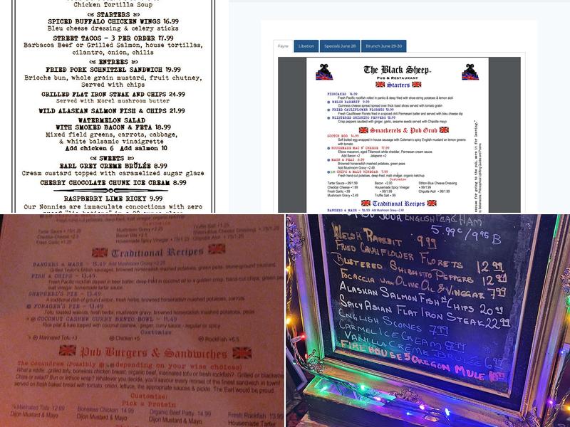 The Black Sheep Pub & Restaurant Menu