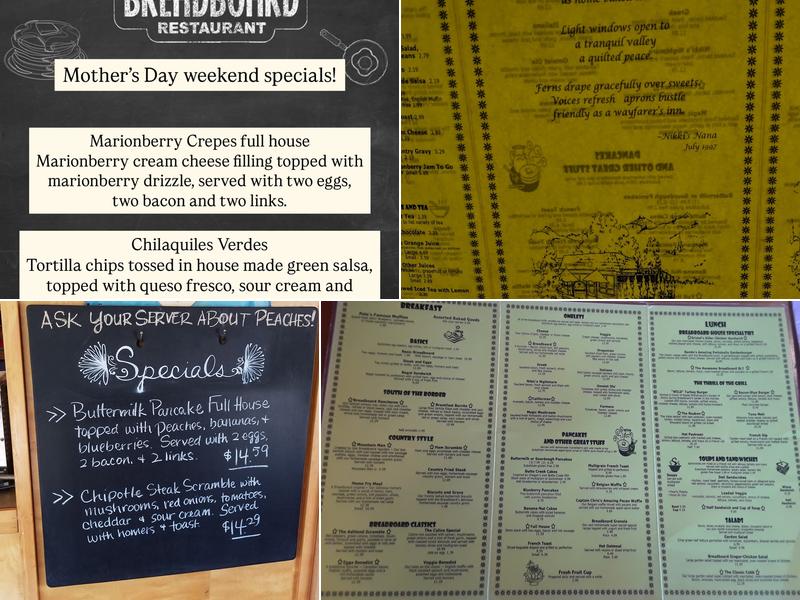 The Breadboard Restaurant Menu