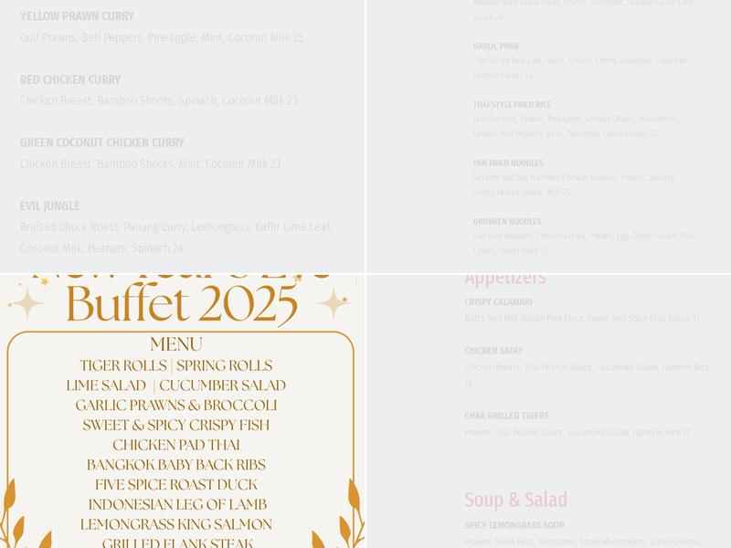 Thai Pepper Menu