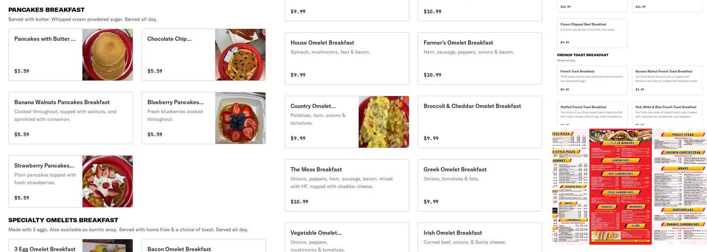 Great Valley Grill & Pizza Menu