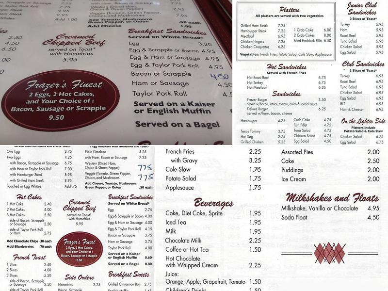 Frazer Diner Menu