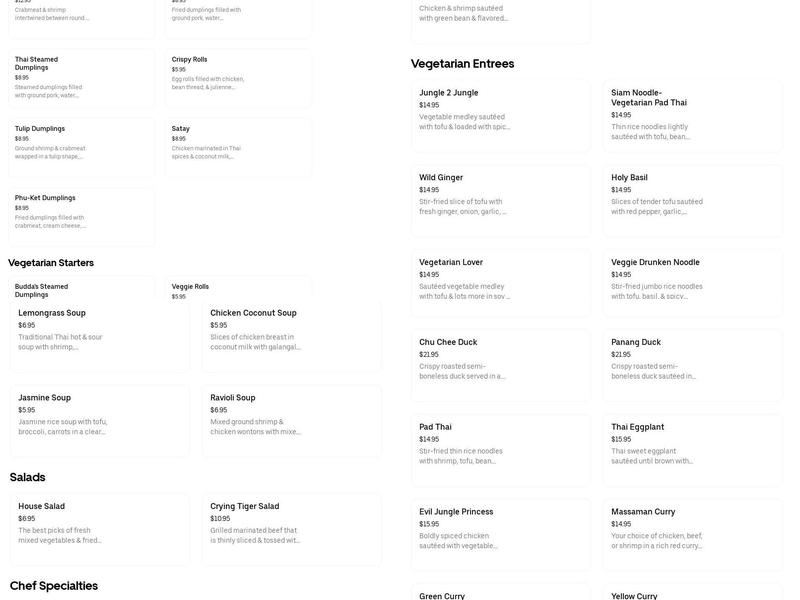 Thai Orchid (Berwyn) Menu