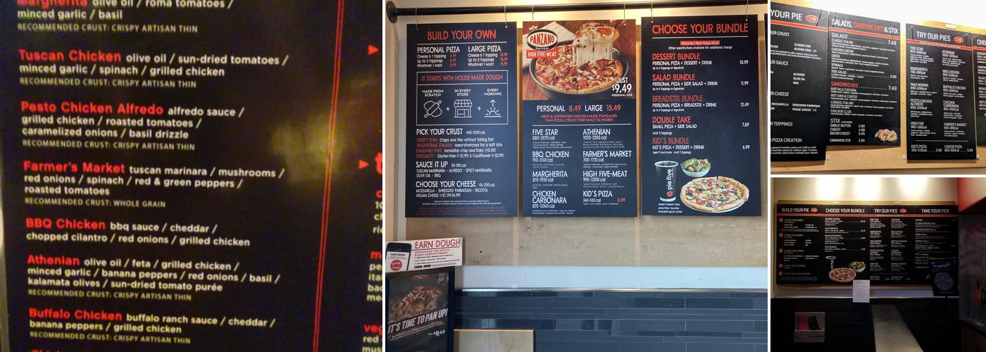 Pie Five Pizza Menu