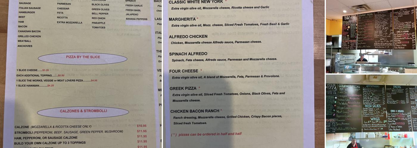 My New York Pizza Menu