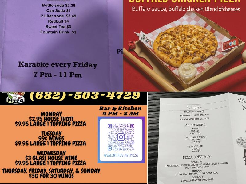Valentino's NY Pizza & Grill Menu