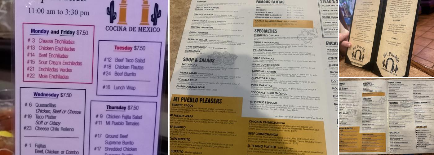 Mi Pueblo Menu