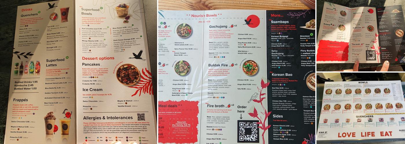 Grounded Kitchen Menu