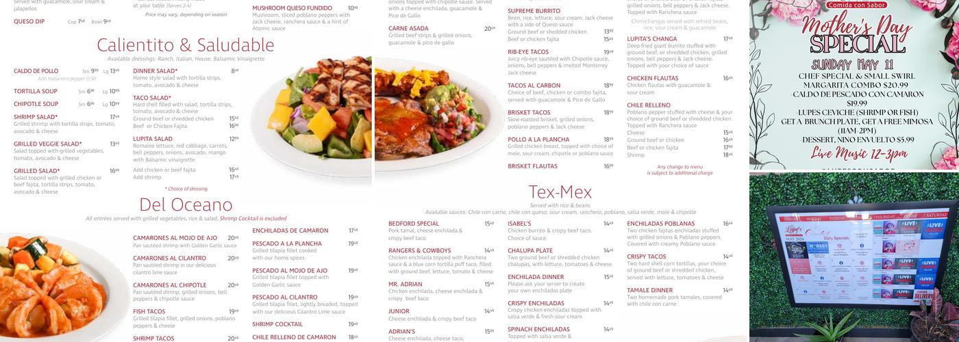 Lupe's Comida con Sabor (Keller) Menu