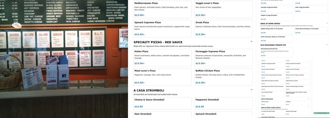 A Casa Menu
