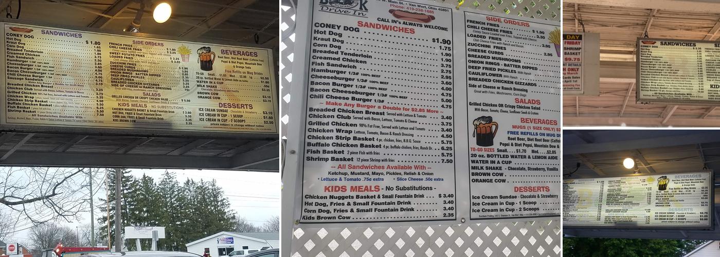 B&K Root Beer Menu