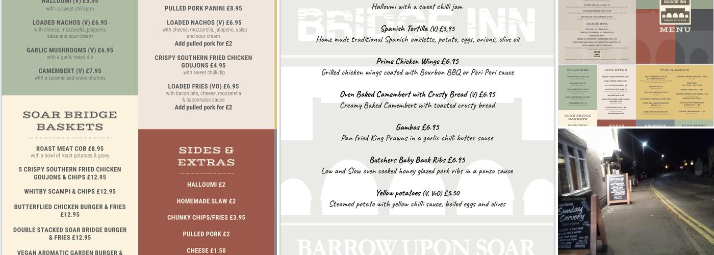 Soar Bridge Inn Menu