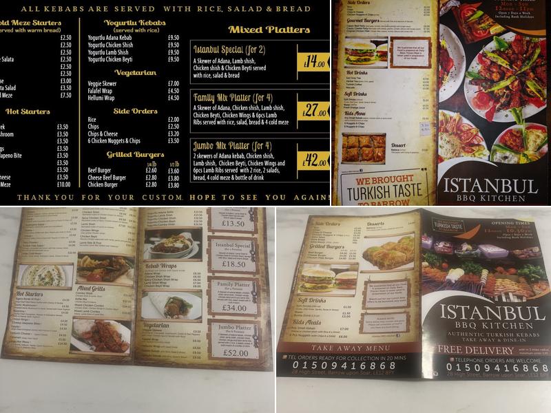 Istanbul Barbecue Barrow Menu