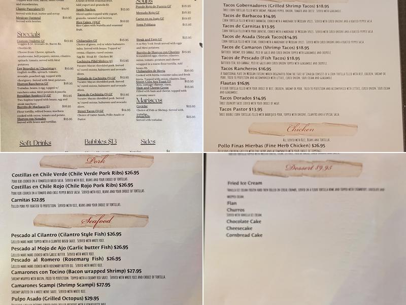 Taqueria Mexico Menu