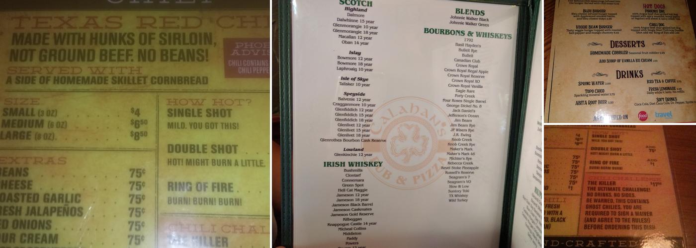 Phoenix Saloon Menu
