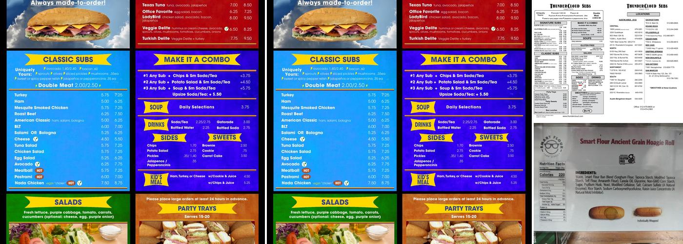 ThunderCloud Subs Menu