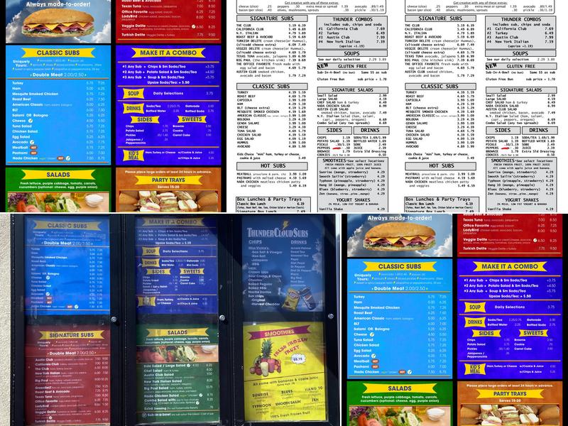 ThunderCloud Subs Menu