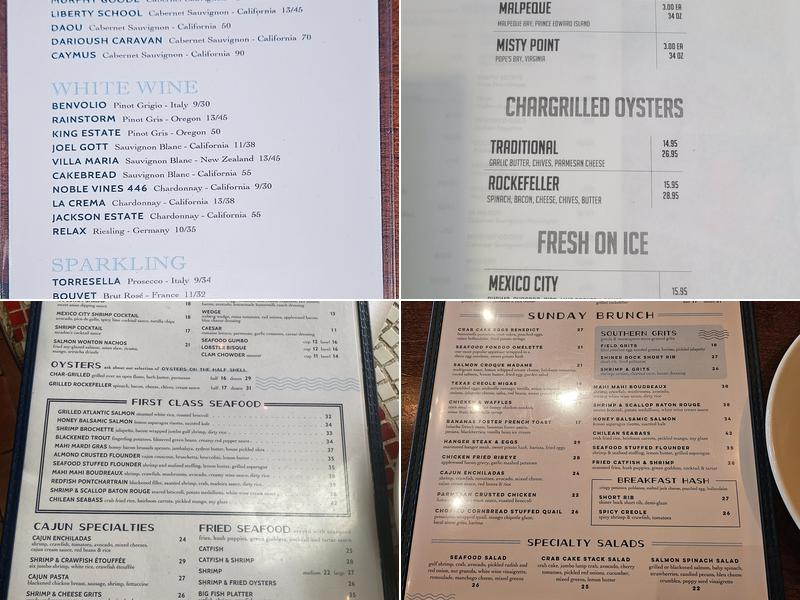 McAdoo's Seafood Company Menu