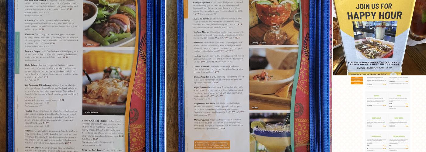 Las Fontanas on Walnut Menu