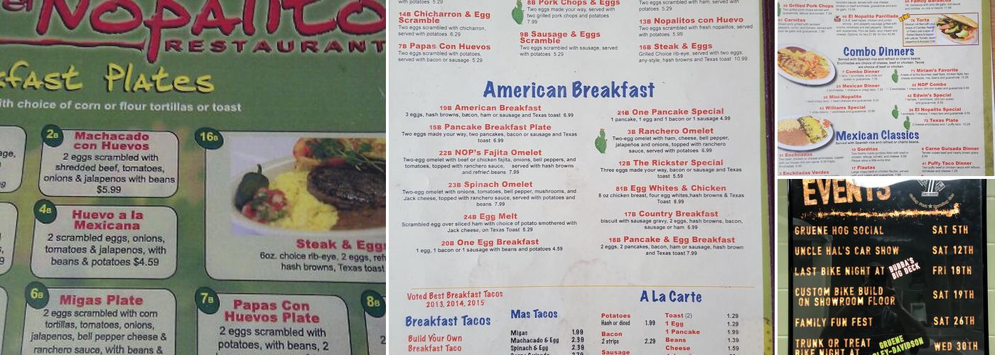 El Nopalito Menu