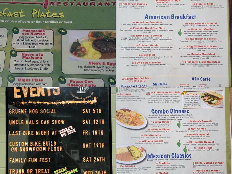 El Nopalito Menu