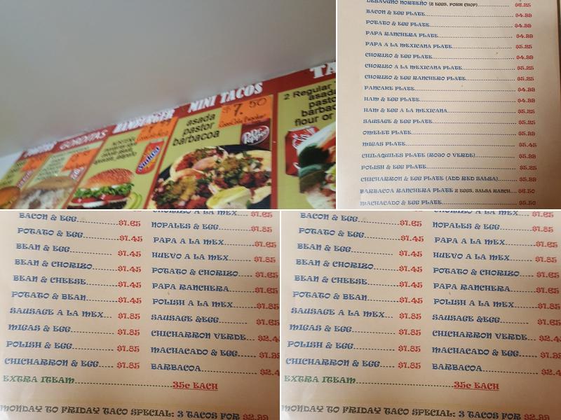 El Norteno Taqueria Menu