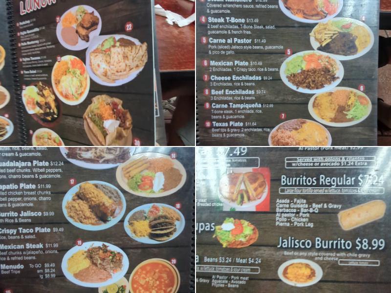 Taqueria El Sazon Tapatio Menu