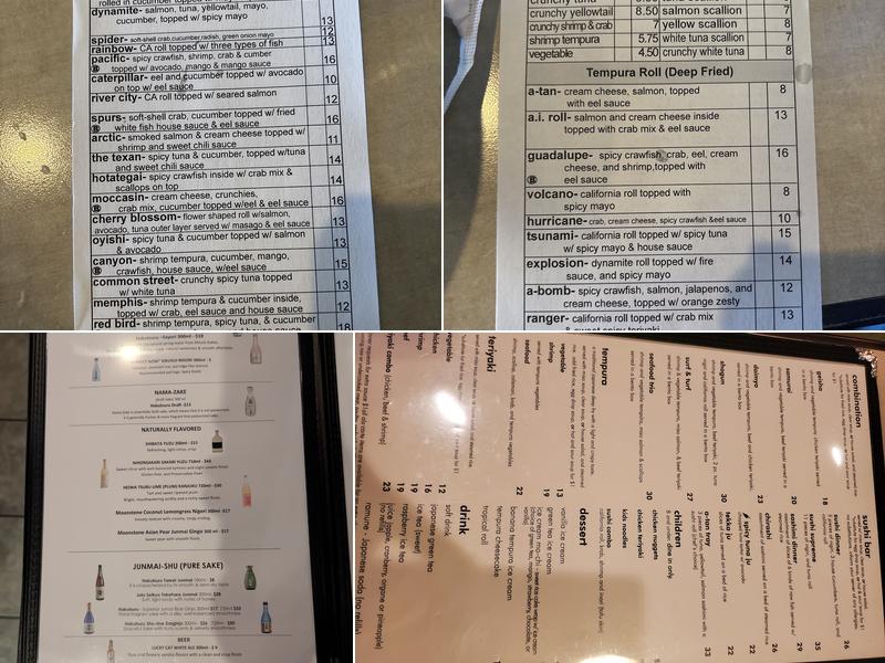 A Tan Asian Bistro & Sushi Bar Menu