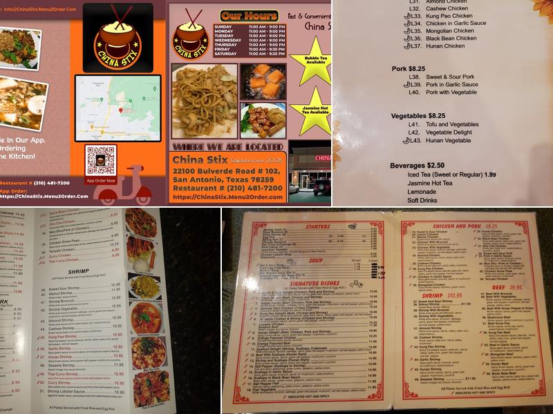 China Stix Menu