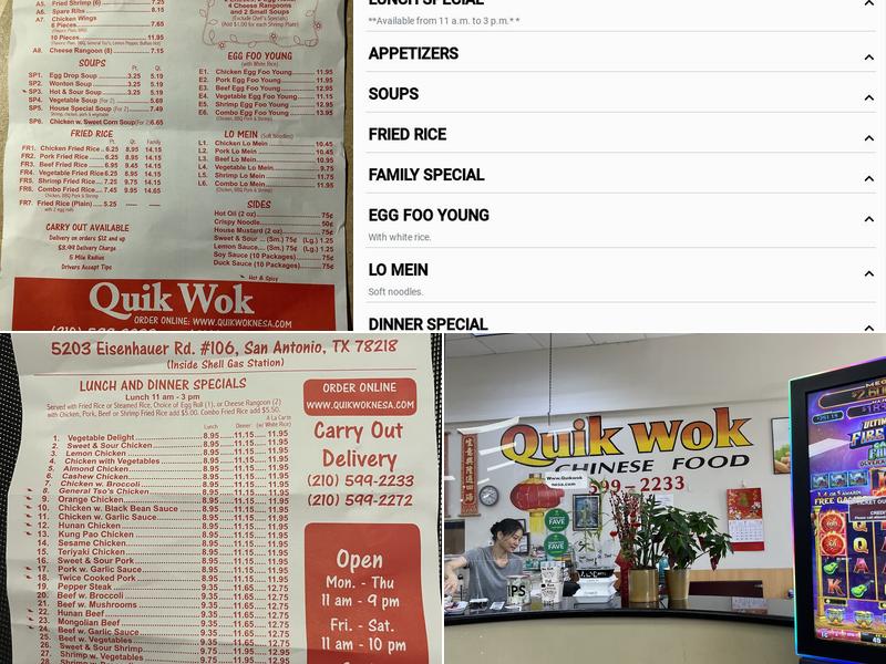 Quik Wok Eisenhauer Rd Menu