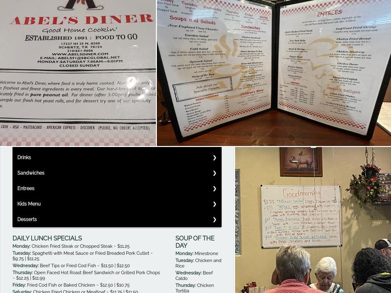 Abel's Diner Menu