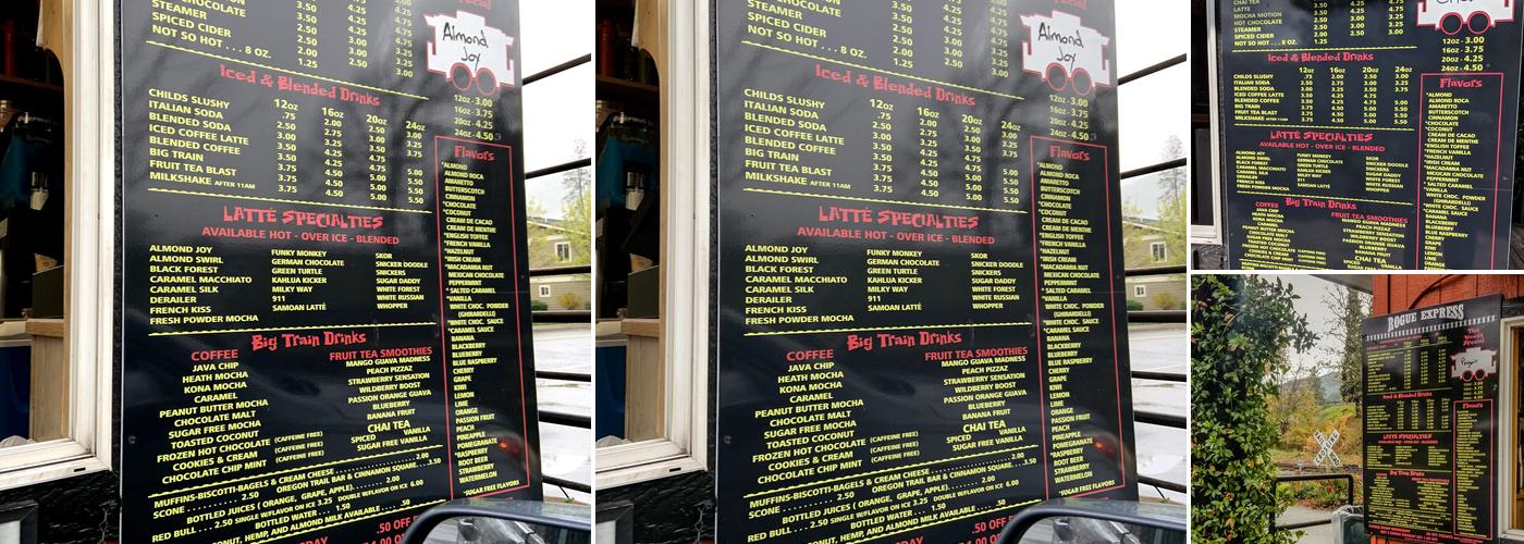 Rogue Express Menu