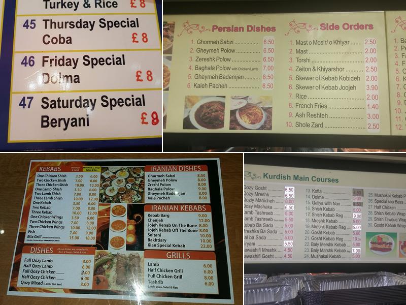 Kian's Restaurant Menu