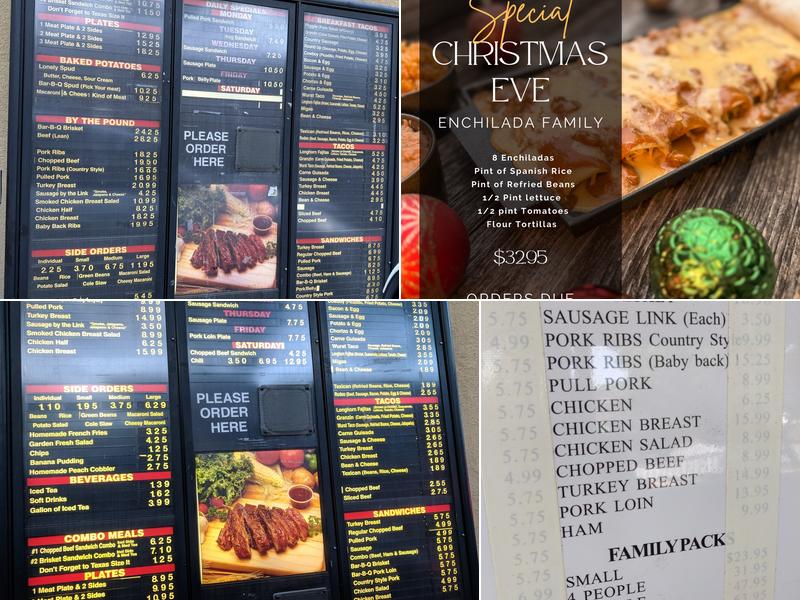 Granzin Bar-B-Q Menu