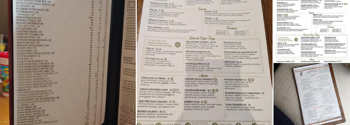 The Goat's Beard Menu