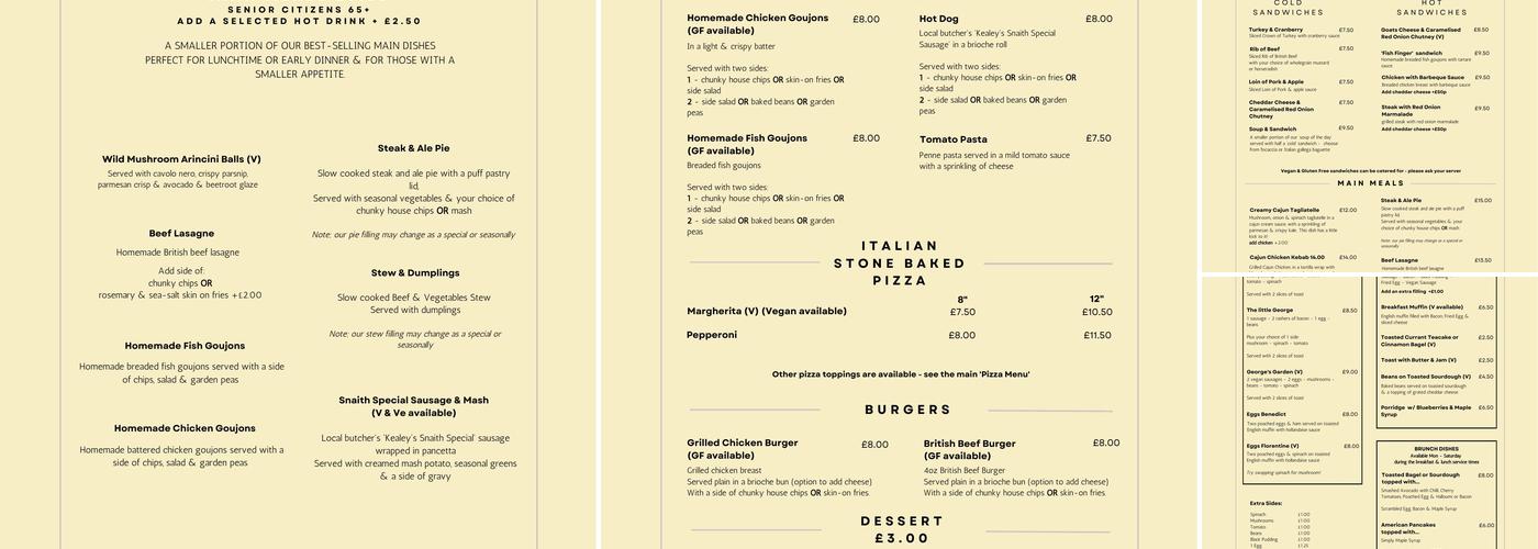 The Old George Inn Menu