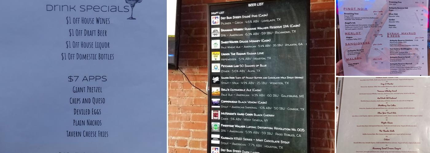 Red Brick Tavern Menu