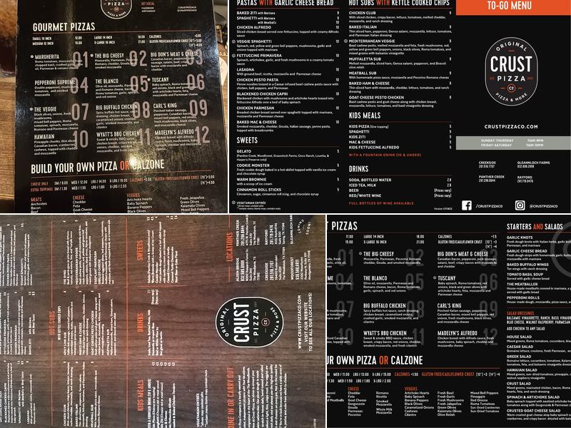 Crust Pizza Co. - Alden Bridge Menu