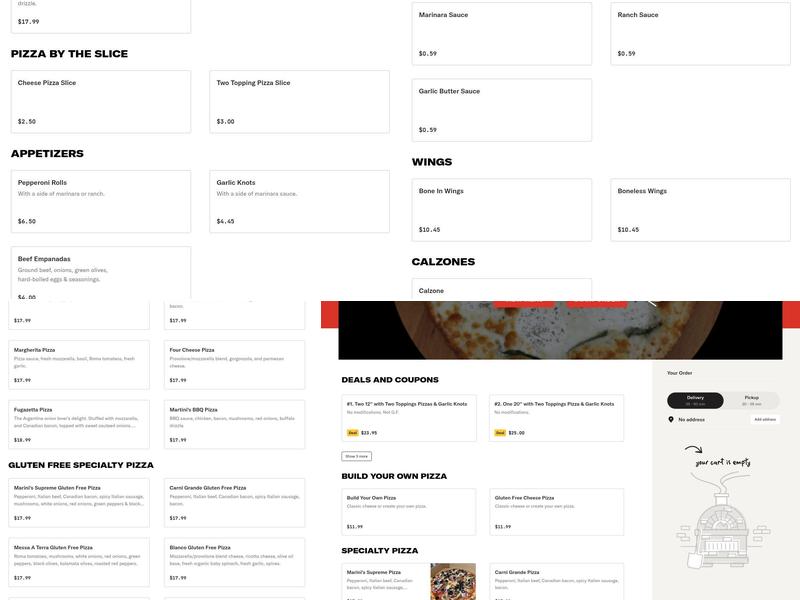 Marini's Pizza 1 Menu