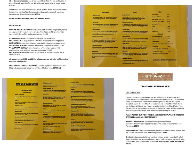 The Bay Horse Inn Menu